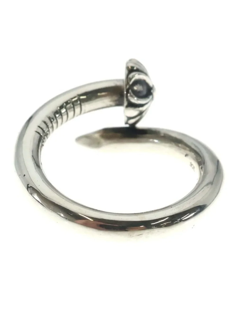 Chrome Hearts Nail Crsball Cross Ball Ring Silver